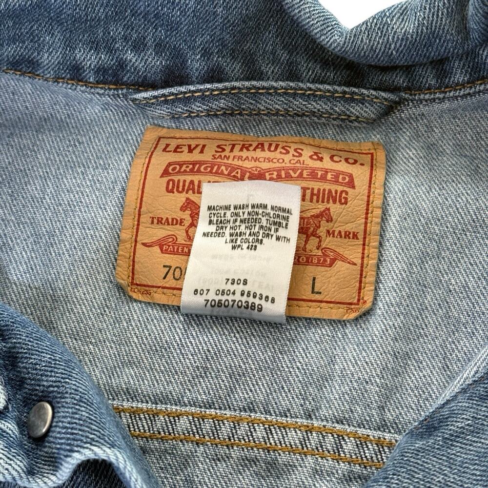 Vintage Levis 70507 Standard Trucker Denim Jacket Mens L Medium Wash Blue 2004 - Picture 3 of 12